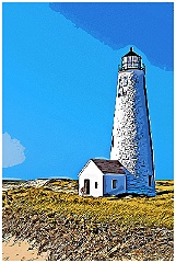 Great Point Light on Nantucket Island -Digital Painting